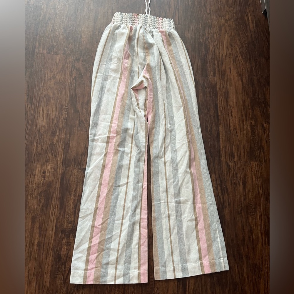 Ci sono linen high rise Striped Wide-Leg Pants beach pants - Picture 5 of 5